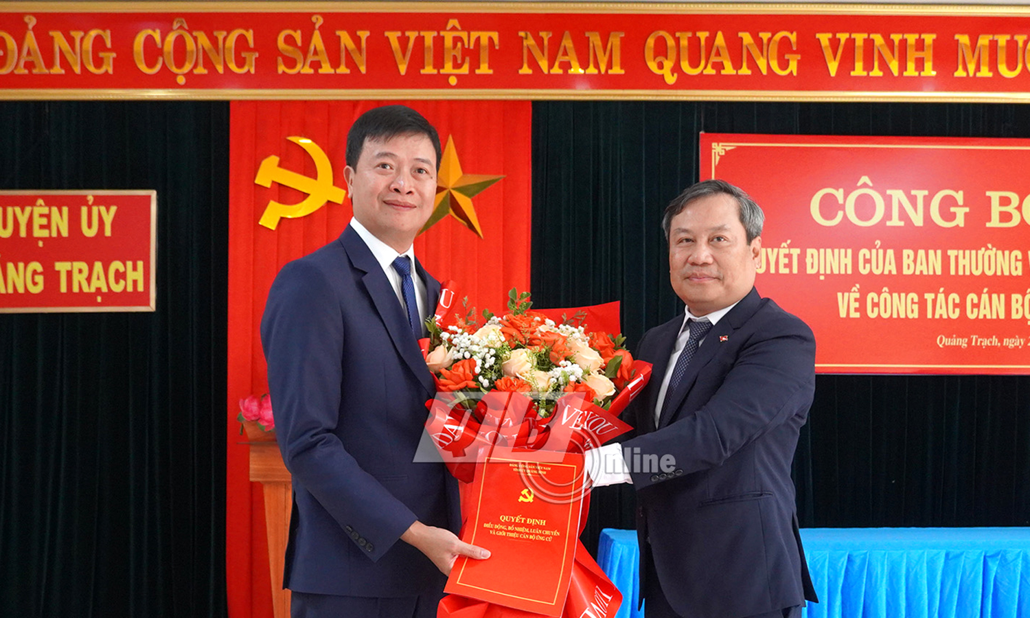 Đồng chí Nguyễn Chí Thắng được điều động giữ chức vụ Bí thư Huyện ủy Quảng Trạch