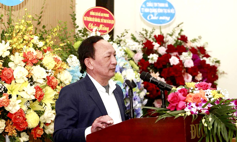 Đồng chí Phó Bí thư Thường trực Tỉnh ủy, Chủ tịch HĐND tỉnh Trần Hải Châu phát biểu tại buổi gặp mặt.