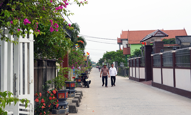 Phong trào xây dựng khu dân cư nông thôn mới kiểu mẫu góp phần thay đổi diện mạo các làng quê trên địa bàn huyện Quảng Ninh.