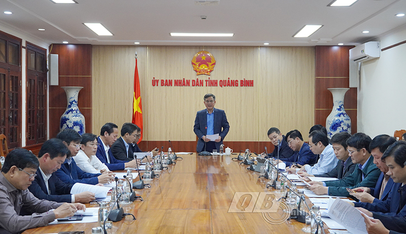 - Đồng chí Chủ tịch UBND tỉnh Trần Thắng phát biểu kết luận tại buổi làm việc.