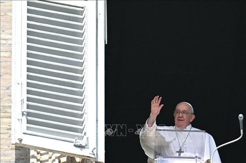 Giáo hoàng Francis phát biểu trong buổi lễ hằng tuần tại Vatican, ngày 15/10/2023. Ảnh minh họa: AFP/TTXVN