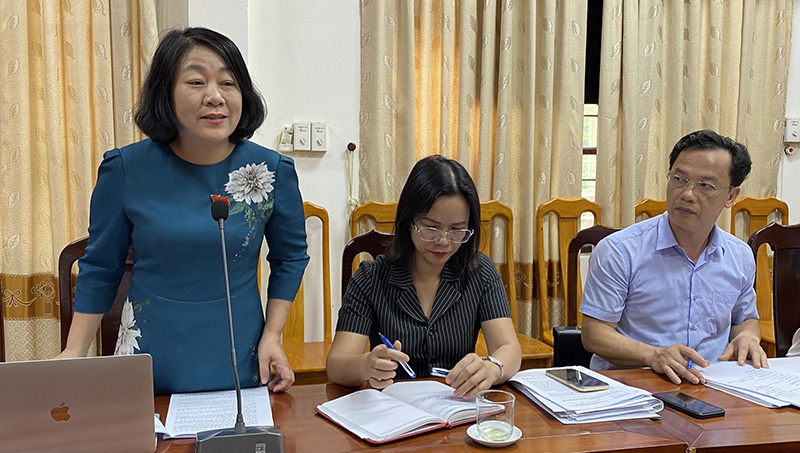 Đại biêu Nguyễn Thị Tuyết Nga thảo luận tại buổi giám sát