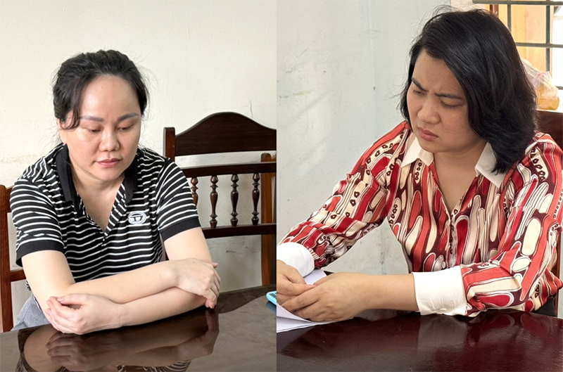 Cơ quan Cảnh sát điều tra Công an tỉnh tạm giữ hình sự Hoàng Thị Ngọc Thúy và Lê Thị Thanh Thủy về hành vi lừa đảo chiếm đoạt tài sản.