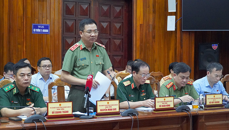 Trung tướng Nguyễn Minh Đức ghi nhận và đánh giá cao những ý kiến đóng góp của tỉnh Quảng Bình