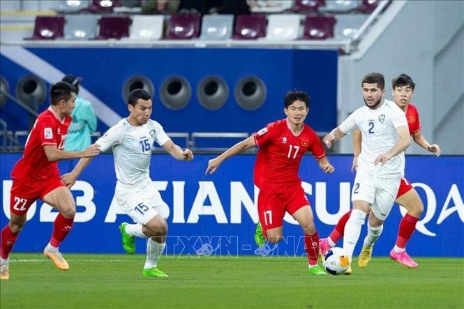 U23 Việt Nam đã chơi khá tốt trong hiệp 2 trận đấu với U23 Uzbekistan. Ảnh: VFF/TTXVN phát