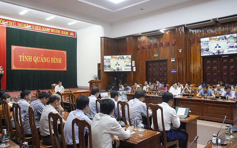 Các đại biểu dự họp tại điểm cầu Quảng Bình