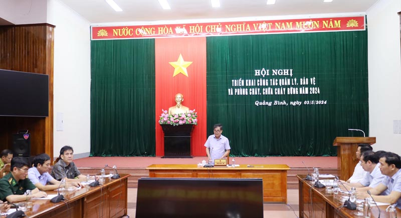 Đồng chí Phó Chủ tịch Thường trực UBND tỉnh Đoàn Ngọc Lâm phát biểu chỉ đạo tại hội nghị.