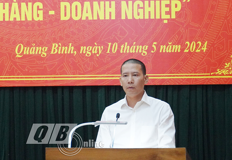 Đại diện Hội doanh nhân trẻ tỉnh Quảng Bình phát biểu tại hội nghị.