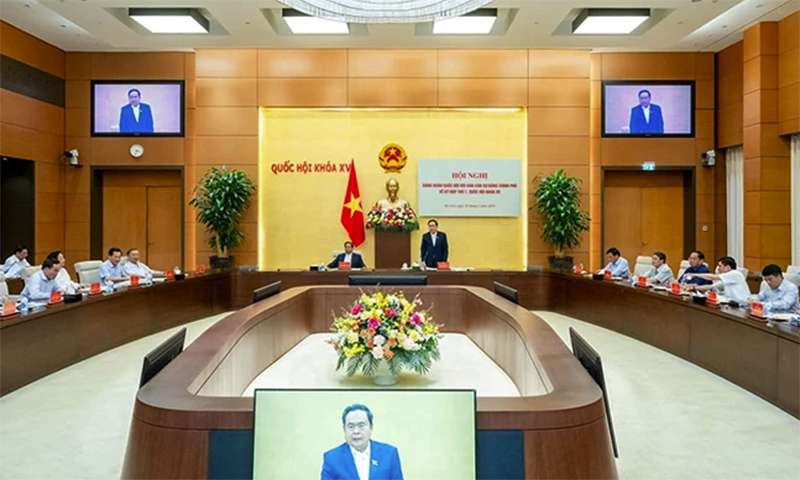 Quang cảnh hội nghị tại Nhà Quốc hội. (Ảnh: Duy Linh)