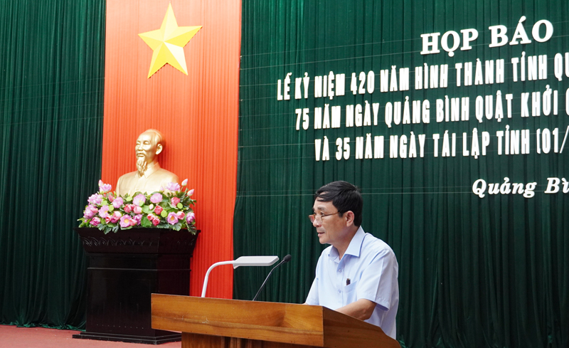 Đại diện lãnh đạo Sở VH-TT thông tin về lễ kỷ niệm 420 năm hình thành tỉnh Quảng Bình (1604-2024.