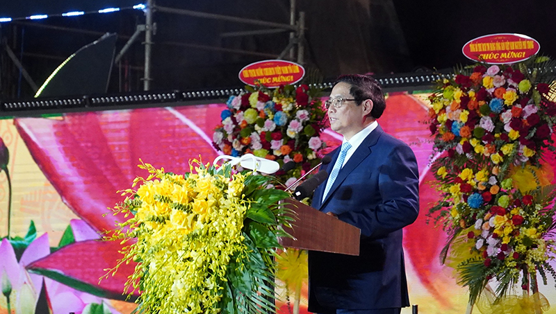 Thủ tướng Chính phủ Phạm Minh Chính phát biểu chào mừng tại lễ kỷ niệm