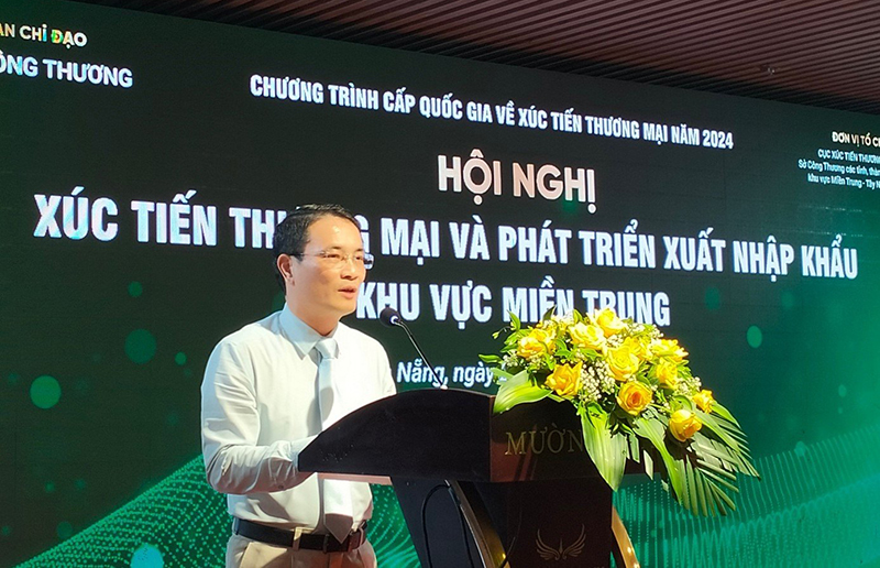 Phó Giám đốc Sở Công thương Phan Hoài Nam đề xuất về vấn đề hỗ trợ phát triển xuất khẩu hàng hóa trên địa bàn tỉnh.