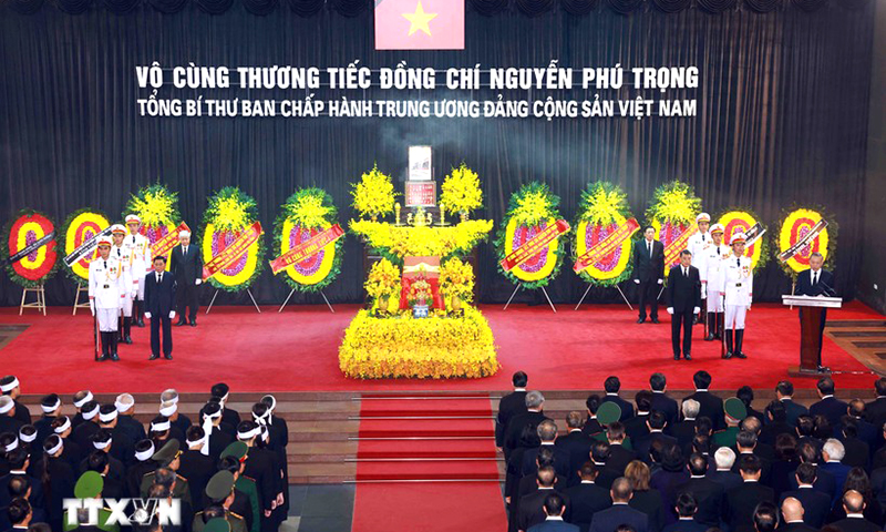Hơn 5.600 đoàn trong nước và quốc tế đến viếng Tổng Bí thư Nguyễn Phú Trọng