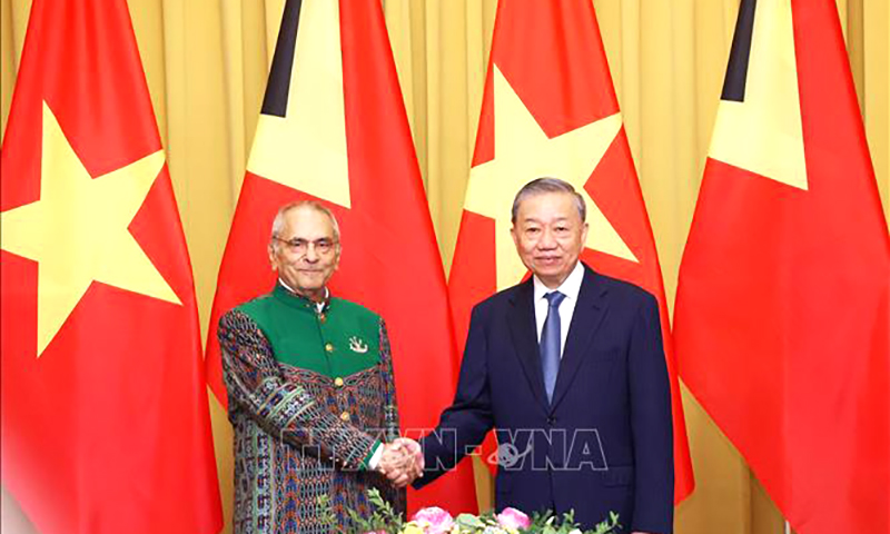 Chủ tịch nước Tô Lâm và Tổng thống Timor-Leste Jose Ramos-Horta. Ảnh: Lâm Khánh/TTXVN