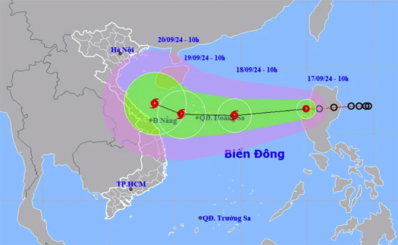 Áp thấp nhiệt đới diễn biến phức tạp, hướng vào Quảng Bình đến Đà Nẵng