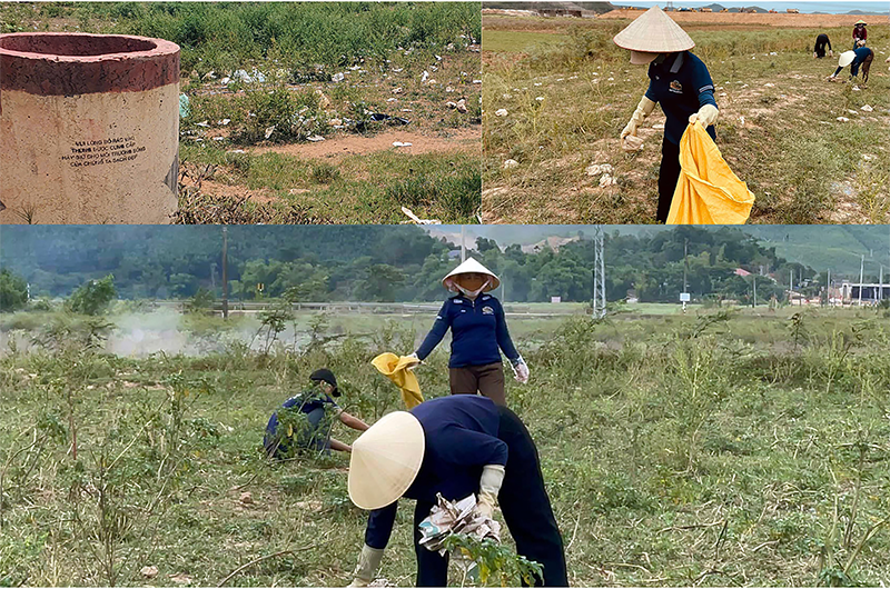 Người dân địa phương tích cực thu gom rác thải, góp phần bảo vệ môi trường, cảnh quan