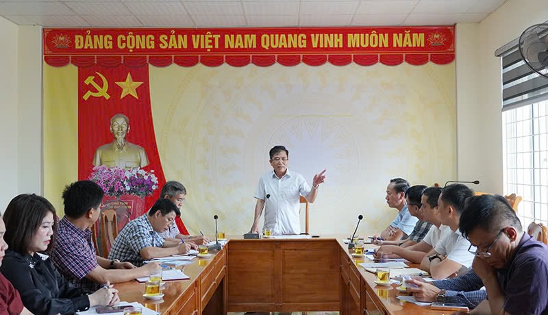 Đồng chí Phó Chủ tịch Thường trực UBND tỉnh Đoàn Ngọc Lâm phát biểu kết luận tại buổi làm việc..