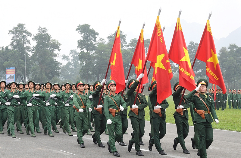 Lực lượng Quân đội tham gia hợp luyện diễu binh, diễu hành kỷ niệm 70 năm Chiến thắng Điện Biên Phủ (7/5/1954-7/5/2024).