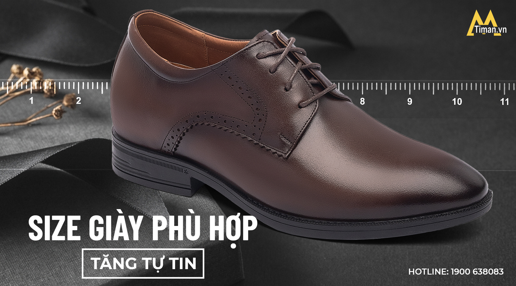 Size giày cao nam vừa vặn tăng tự tin khi di chuyển.