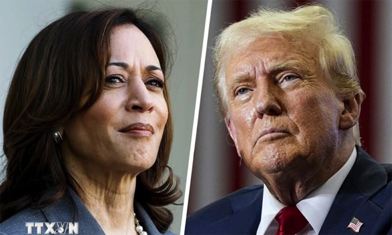 Phó Tổng thống Mỹ Kamala Harris (trái) và cựu Tổng thống Donald Trump. (Ảnh: NBC News/TTXVN)