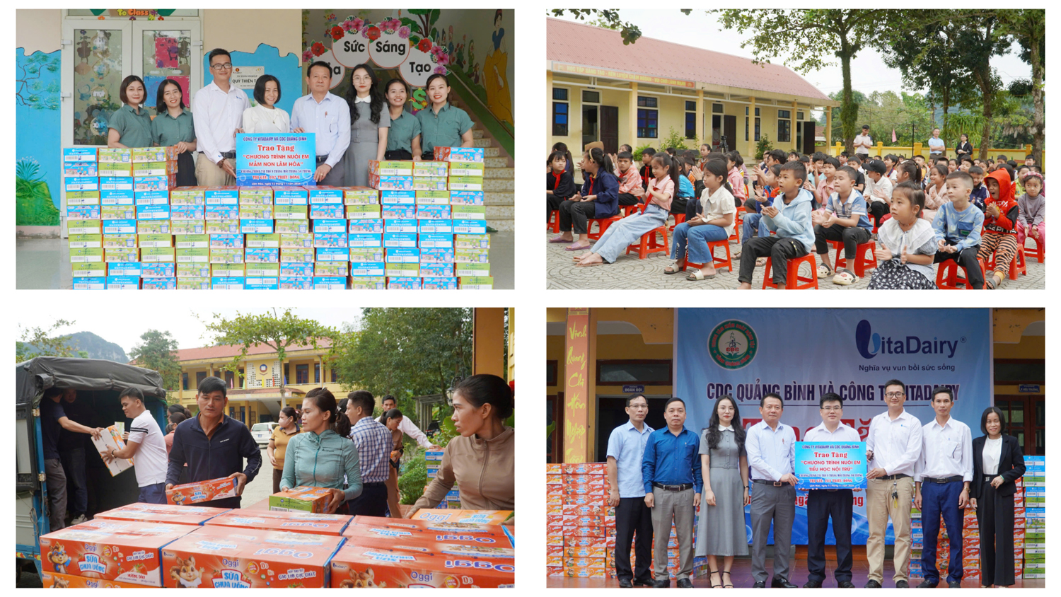 Công ty Vitadairy phối hợp với CDC trao tặng “Chương trình nuôi em” cho học sinh dân tộc ít người có hoàn cảnh khó khăn tại xã Lâm Hóa.