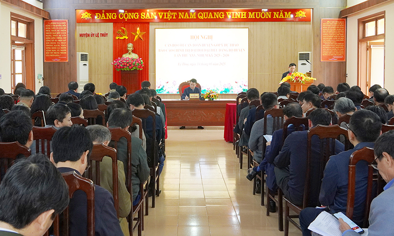 Góp ý dự thảo báo cáo chính trị trình Đại hội Đảng bộ huyện Lệ Thủy lần thứ XXV