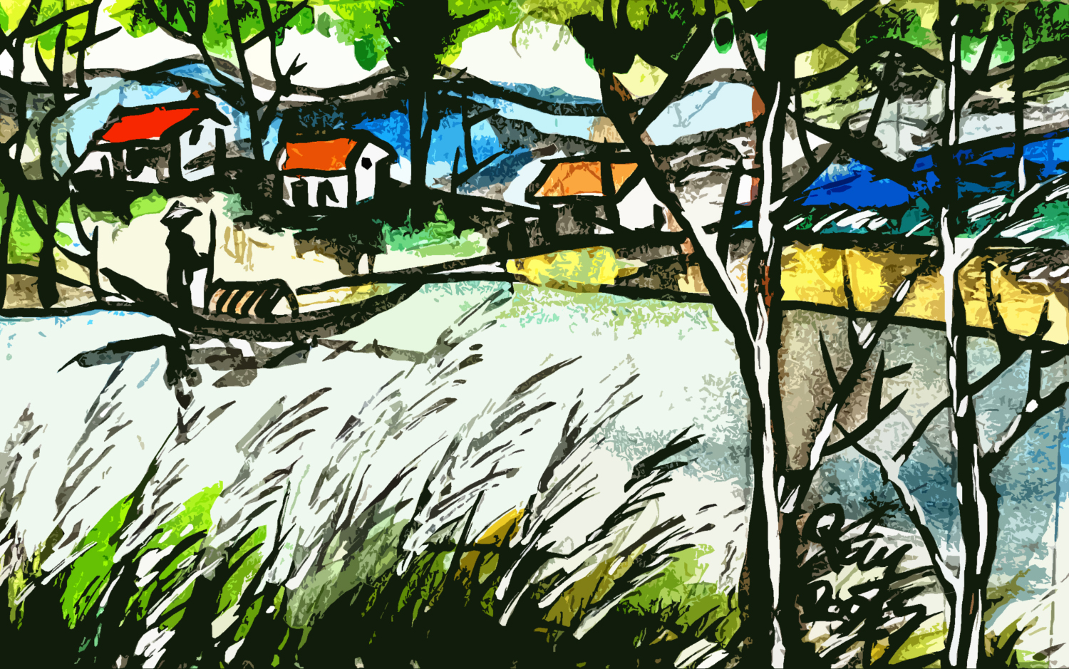 Lau đã trổ bông....