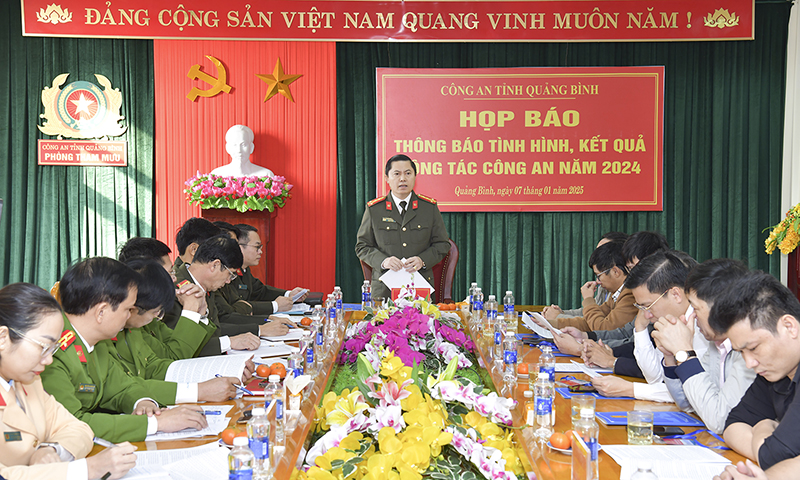 Công an tỉnh họp báo thông báo tình hình, kết quả công tác Công an năm 2024, nhiệm vụ công tác năm 2025.