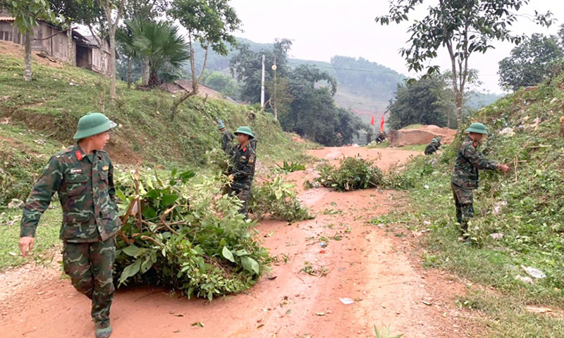 Phát quang, vệ sinh đường nội bản. 