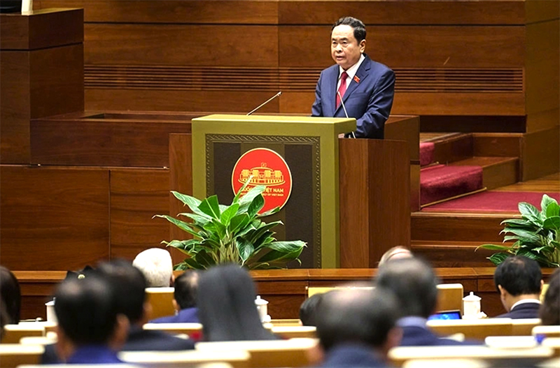 Chủ tịch Quốc hội Trần Thanh Mẫn cho biết Quốc hội sẽ tiếp tục xem xét, hoàn thiện hệ thống pháp luật, tạo môi trường minh bạch, thuận lợi cho người dân và doanh nghiệp, mở ra không gian phát triển mới cho đất nước.