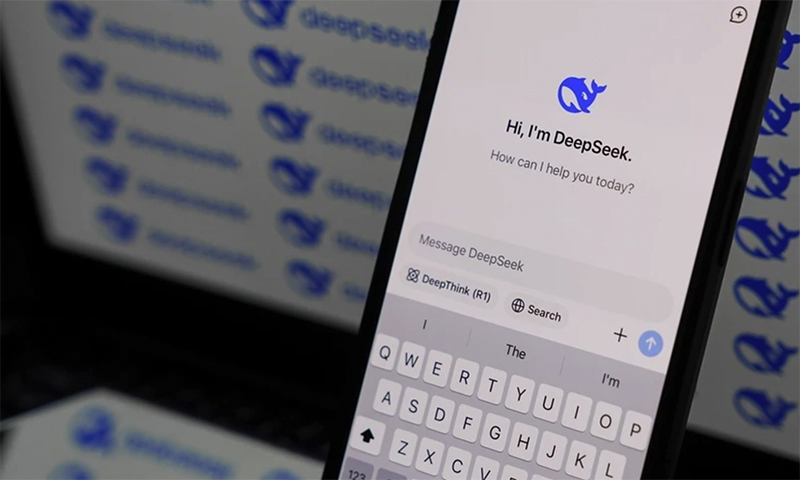 Giao diện của app DeepSeek trên điện thoại thông minh. (Nguồn: AA/TTXVN)