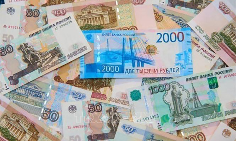 Đồng tiền ruble của Nga. Ảnh minh họa: Getty Images/TTXVN