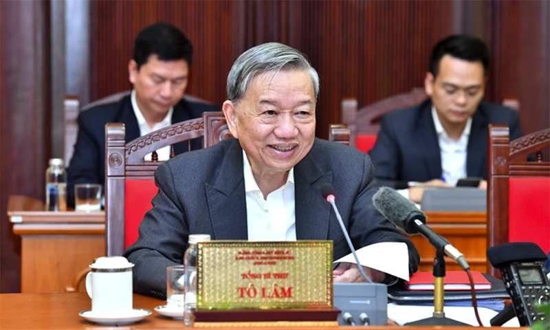 Tổng Bí thư Tô Lâm chủ trì phiên họp thứ hai Ban Chỉ đạo Trung ương về phát triển khoa học, công nghệ, đổi mới sáng tạo và chuyển đổi số. (Ảnh: ĐĂNG KHOA)