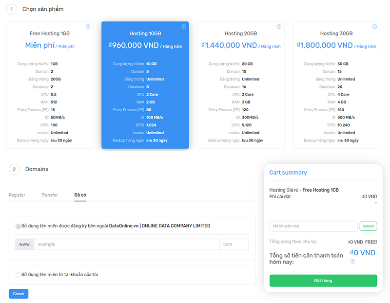 Giao diện DirectAdmin-Hosting Miễn phí 1GB trọn đời