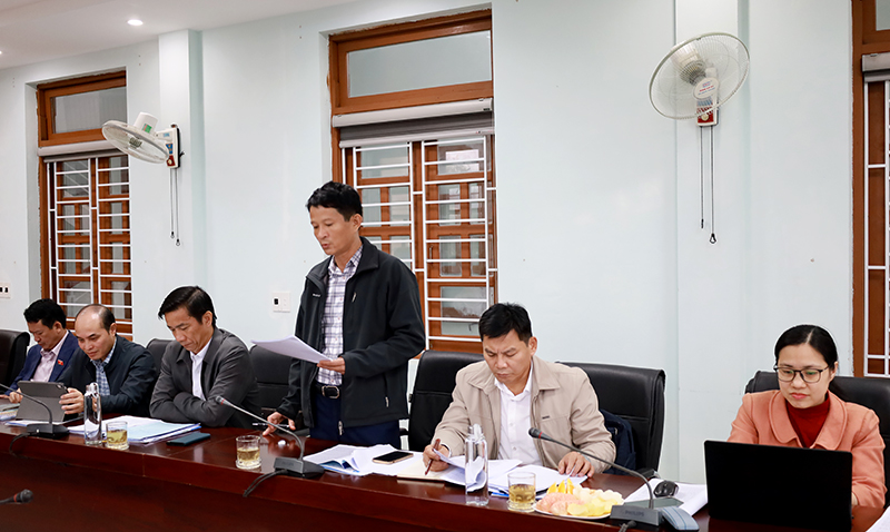 Đại diện Ủy ban MTTQVN tỉnh phát biểu tại buổi giám sát.