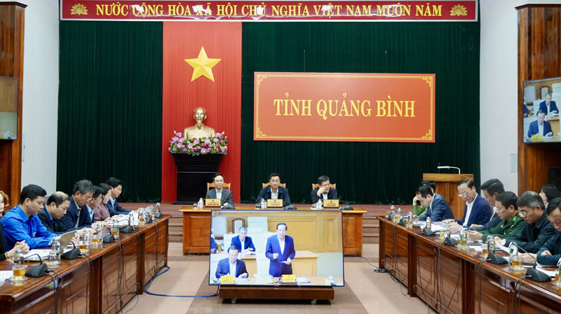 Quang cảnh phiên họp tại điểm cầu tỉnh Quảng Bình.