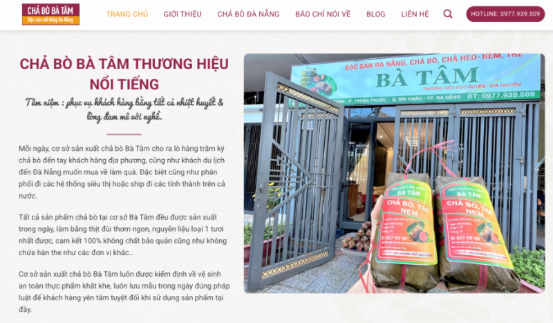 Chả bò Bà Tâm tạo dấu ấn trong lòng thực khách nhờ hương vị đặc trưng 