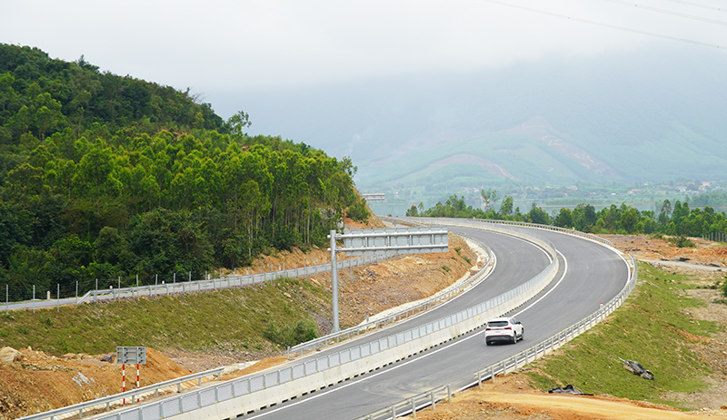Tuyến đường uốn lượn qua những rừng cây xanh mướt.