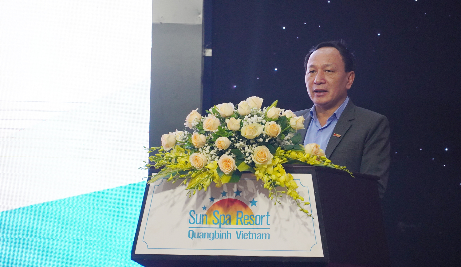 Đồng chí Phó Bí thư Thường trực Tỉnh ủy, Chủ tịch HĐND tỉnh Trần Hải Châu phát biểu khai mạc hội nghị.