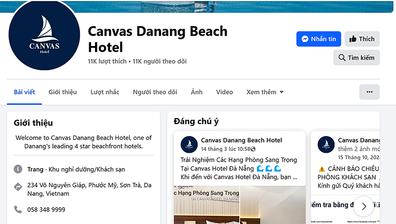 Fanpage khách sạn chị Nguyễn Thị H. liên hệ đặt phòng.