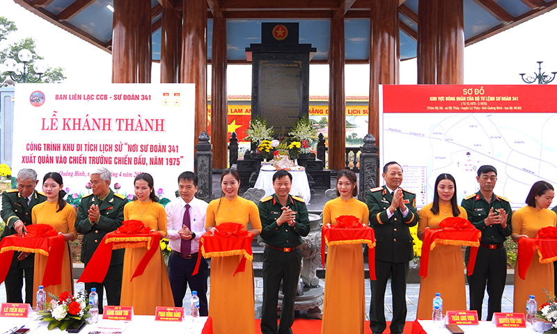Khánh thành Khu Di tích lịch sử "Nơi Sư đoàn 341 tổ chức lễ xuất quân vào chiến trường chiến đấu, năm 1975"