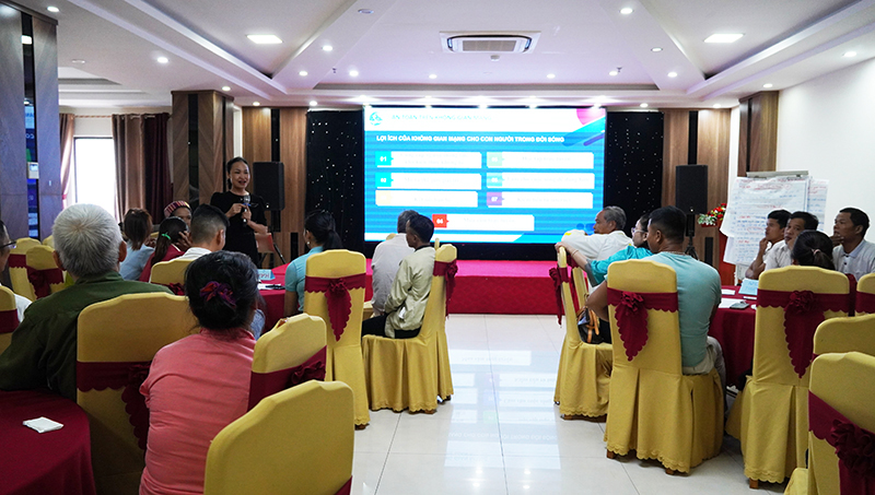 Một lớp tập huấn của Hội LHPN tỉnh bồi dưỡng kiến thức, kỹ năng cho thành viên các tổ truyền thông cộng đồng trên địa bàn tỉnh.