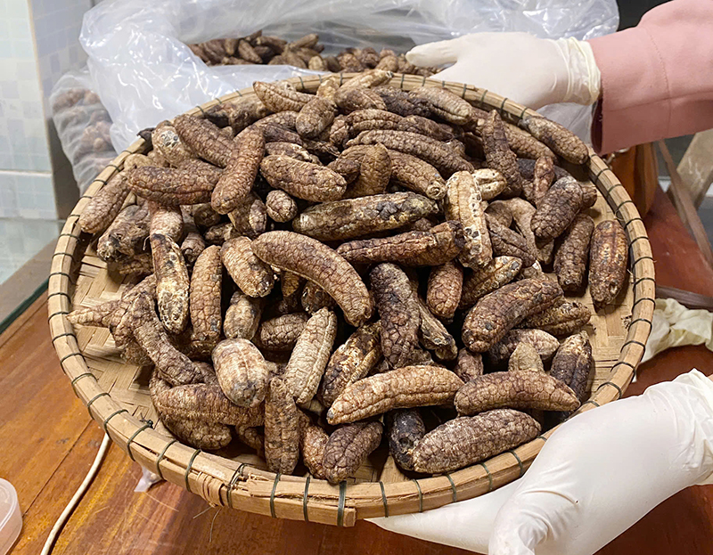 Chuối khô Lèn Chùa sau khi được sấy.