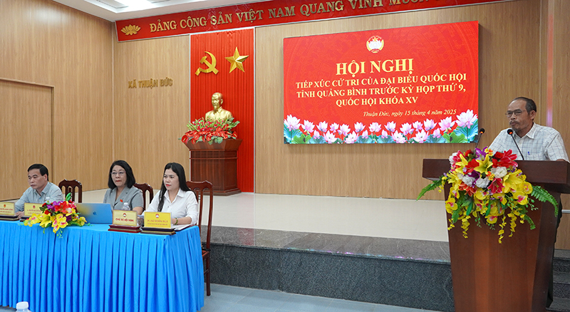 Đoàn đại biểu Quốc hội tỉnh tiếp xúc cử tri TP. Đồng Hới tại xã Thuận Đức.