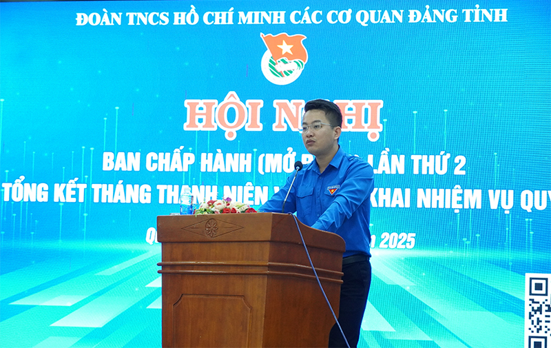 Đại diện lãnh đạo Tỉnh đoàn phát biểu chỉ đạo tại hội nghị.