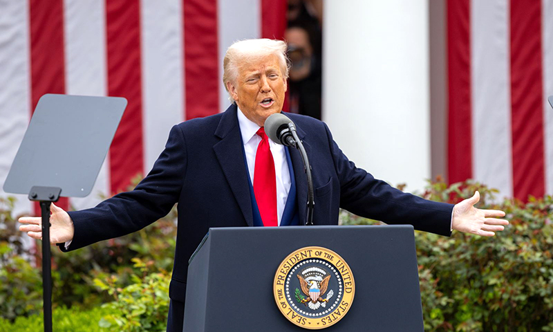 Tổng thống Mỹ Donald Trump phát biểu tại Nhà Trắng. Ảnh tư liệu: THX/TTXVN