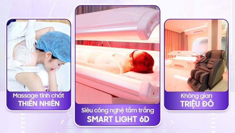 LG Clinic cung cấp dịch vụ tắm trắng Smart Light 6D sử dụng ánh sáng sinh học thông minh.
