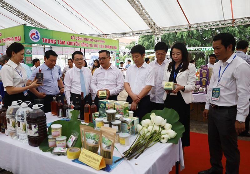 Đại biểu tham quan các gian hàng trưng bày sản phẩm.