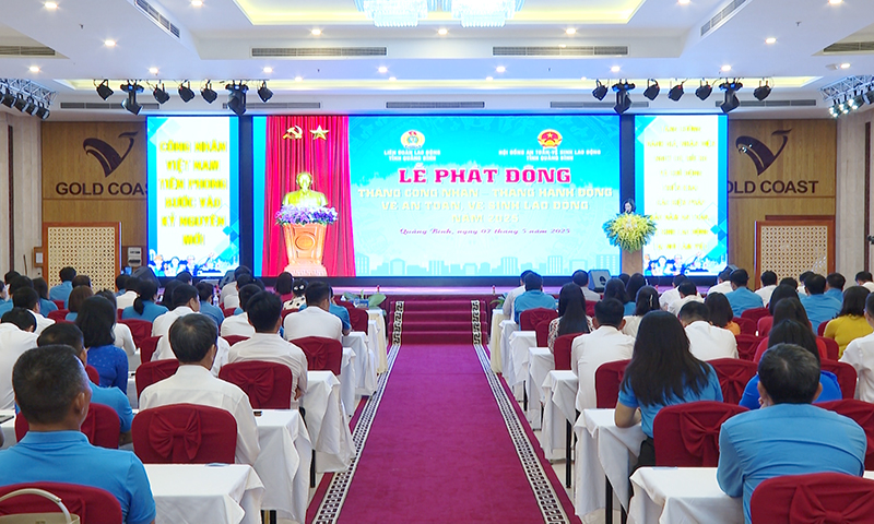 Quang cảnh lễ phát động Tháng Công nhân, Tháng hành động về an toàn vệ sinh lao động năm 2025.