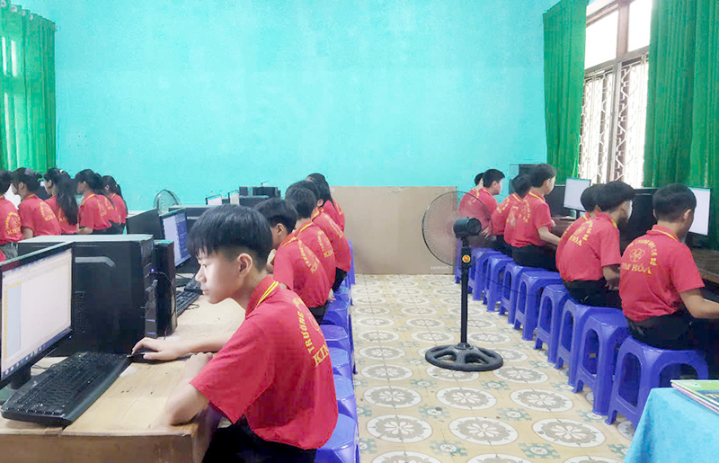 Trang thiết bị dạy học, phòng chức năng Trường THCS Kim Hóa đáp ứng cho việc nâng cao chất lượng giáo dục.